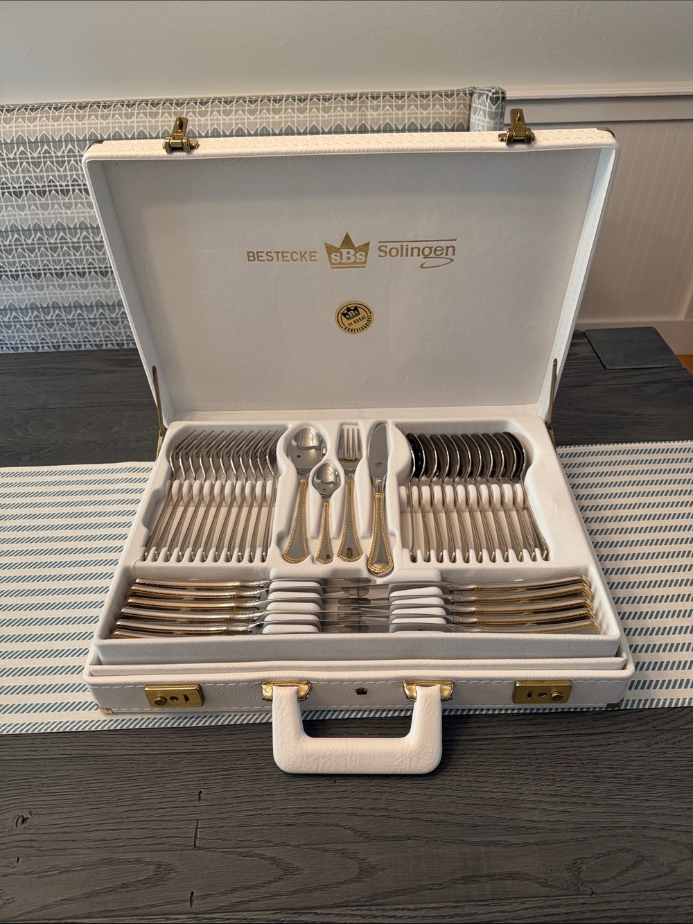Solingen Two-Tone Gold & Silver 72-Piece Flatware Set
